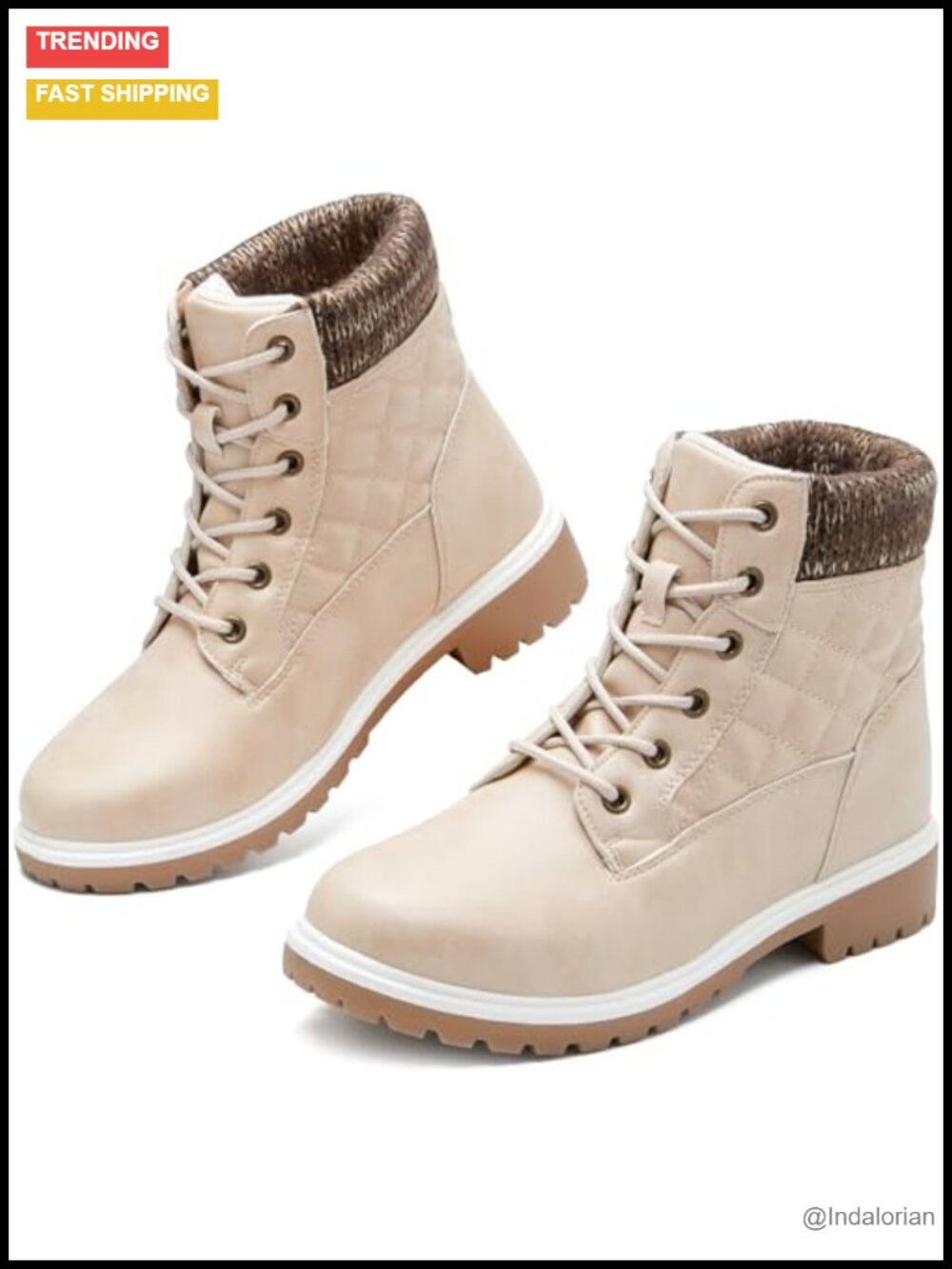 Waterproof Ankle Boots Women Winter Snow Combat Lace Up Non Slip Hiking Work